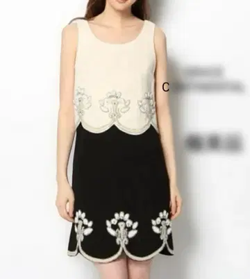 그레이스 콘티넨탈 스칼라 비쥬 원피스 펄 스캘럽 드레스