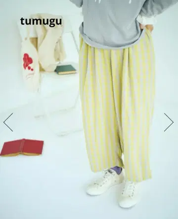 택 포함 새상품! tumugu 해린본 깅엄 체크 팬츠