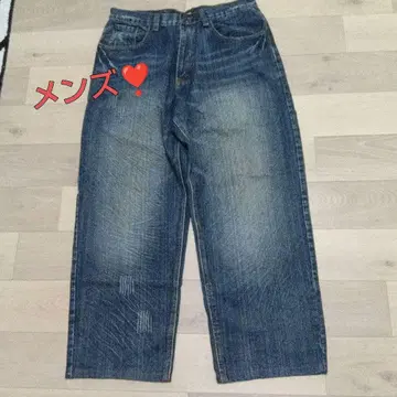 다크 블루 스트레이트 데님 와이드 레그 특가 눈알 상품