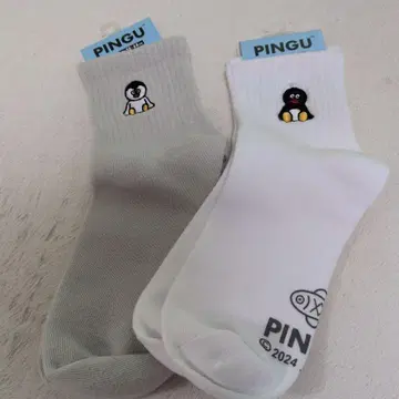 양말 PINGU 마츠모토 세이지 콜라보 그레이/화이트 새상품