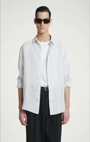 COS LONG-SLEEVED STRIPED LINEN SHIRT