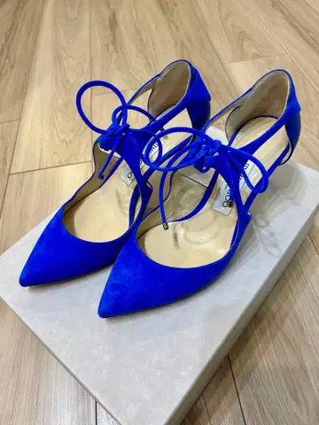 지미추 펌프스 36 스웨이드 코발트 블루