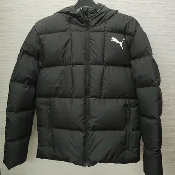고품질 PUMA ASIA 후드 부착 블랙 다운 자켓 M