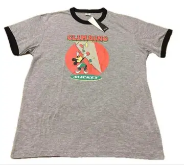 디즈니 클라이밍 미키 L 링가 티셔츠 면 혼방 그레이