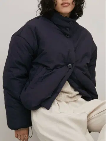 충전솜 크롭 블루종 Aunt Marie's