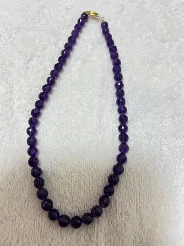 자수정 목걸이 약 20cm 골드 클로징