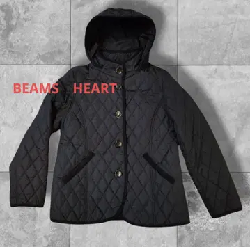 BEAMS HEART 퀼팅 후드 블루종