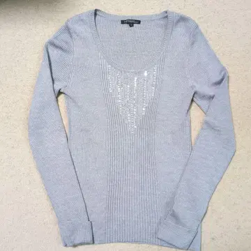 23구 그레이 리브 니트 티셔츠 40