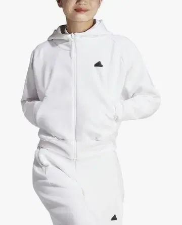 adidas Z.N.E 화이트 집업 후드티