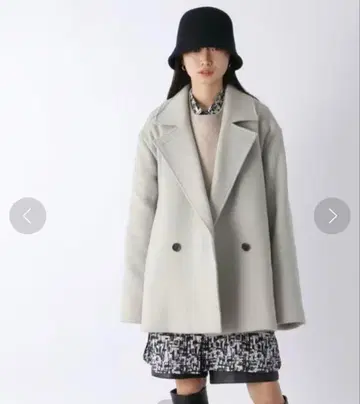 JEANASIS BIG 칼라 더블 울 코트