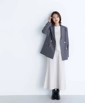 NaturalBeautyBasic 더블 브레스트 박스 자켓