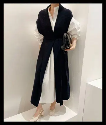 니트 베스트 셔츠 원피스