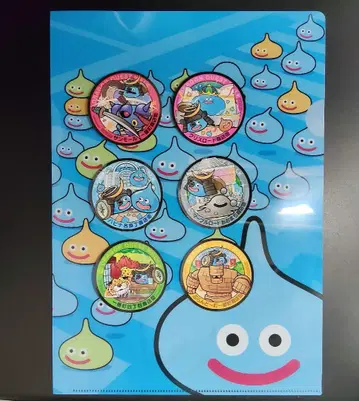 드래곤 퀘스트 워크 가을 축제 슬라임 스티커 전 6매 특전 클리어 파일