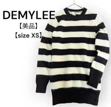 [ 새상품급 ] DEMYLEE 데 보더 니트 화이트 블랙 XS 크루넥