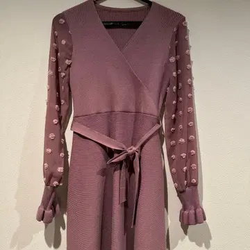 랩 스타일 니트 드레스