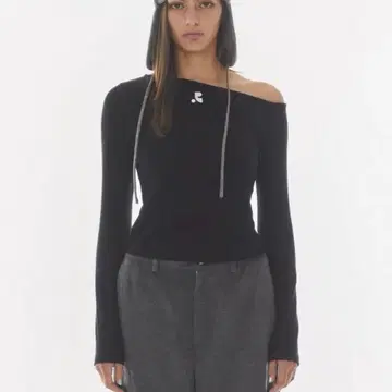 rest&recreation 원 숄더 긴팔 티셔츠 블랙