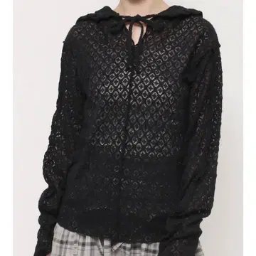 merry jenny 후드 레이스 상의 블랙