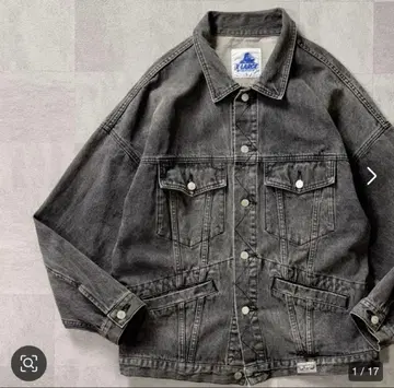 X LARGE denim tracker jacket fade black