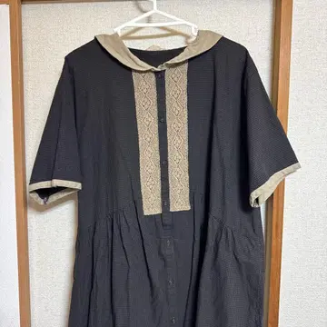 세일러 카라 플라켓 레이스 배색 원피스 사만사 모스모스 M