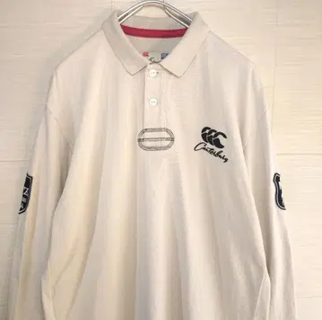 캔터베리 라거 셔츠 자수 로고 와펜 베이지