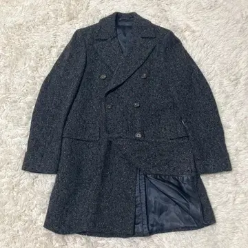 라르디니 더블 체스터 코트 헤링본 울 그레이 남성용