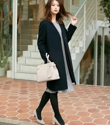 anysis 수페리아 파인 울 모사 칼라리스 코트 네이비