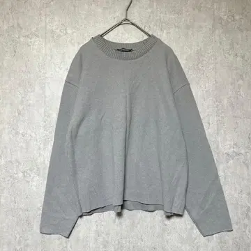 ZARA 자라 긴팔 니트풍 풀오버 라이트 그레이 오버 사이즈 M