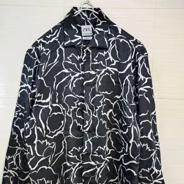 ZARA 자라 긴팔 셔츠 플라워 도트 올 패턴