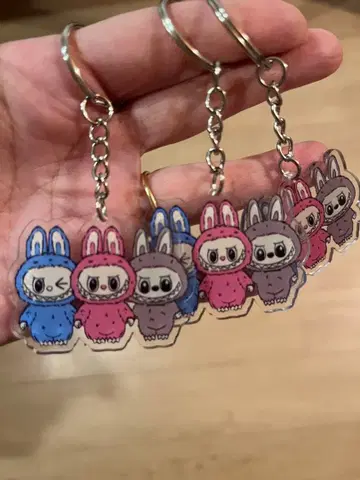 캐릭터 아크릴 키링 3개 세트 라부부 러브부