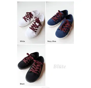 심플 스니커즈 화이트 네이비 블루 블랙