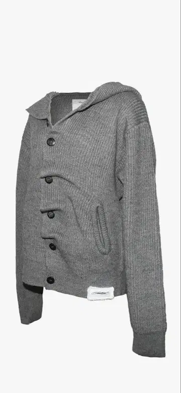 S button knit hoodie theredthread gray