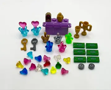 정품 LEGO 레고 보석 보물 상자 금 열쇠 지폐