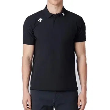 블랙 피케 셔츠 자수 로고 포함