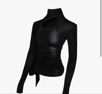 S asymmetric drape tops theredthread