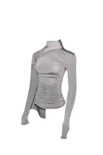 theredthread 비대칭 드레이프 탑 그레이