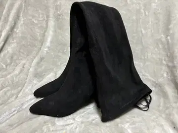 제이다 블랙 니하이 부츠 스틸레토 하이힐