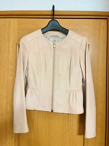 ANAYI 핑크 베이지 가죽 자켓 36