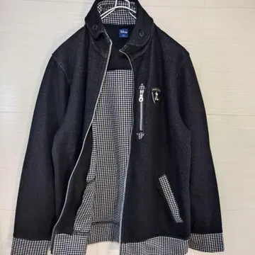 디즈니 미키마우스 자켓 라이트 아우터 와펜 자수 체크