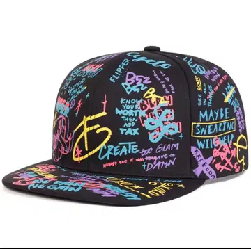그래피티 스타일 스냅백 캡 56-60cm
