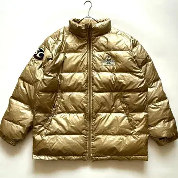 시나코바 선장 와펜 로고 다운 자켓 스탠드 카라 L 베이지