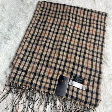 [ 미사용 새상품 ] DAKS 체크 무늬 머플러 캐시미어 혼방