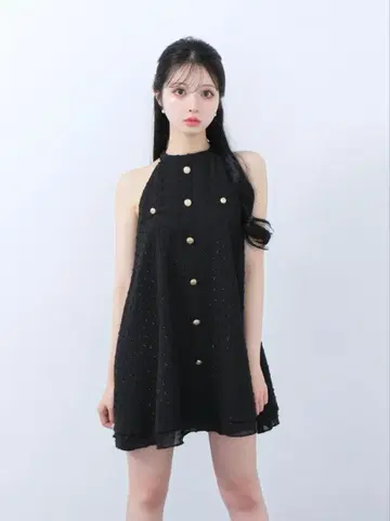 엠미에메 홀터넥 리본 미니 원피스