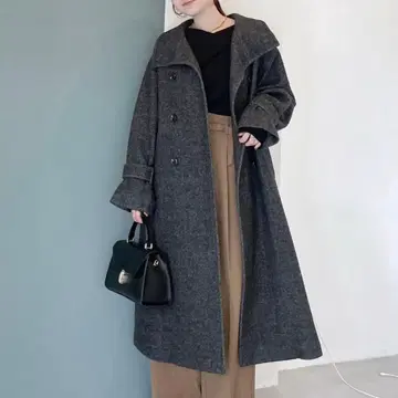 [ VIS ] 비슈 샤기 스탠드 칼라 롱 코트