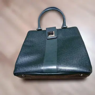 다크 그린 토트백 합성 피혁