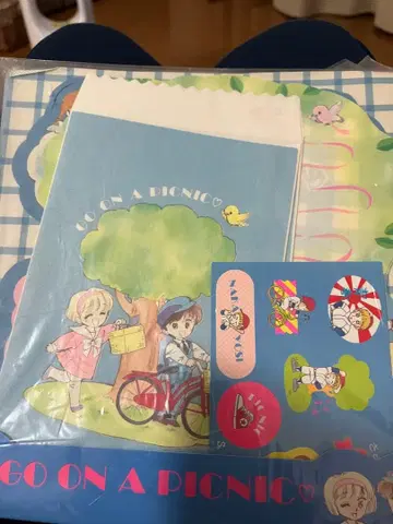 피크닉 요리 테마 문구 세트