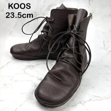 [ 새상품급 ] KOOS 코스 미들 부츠 가죽 주름 가공 36 레이스업