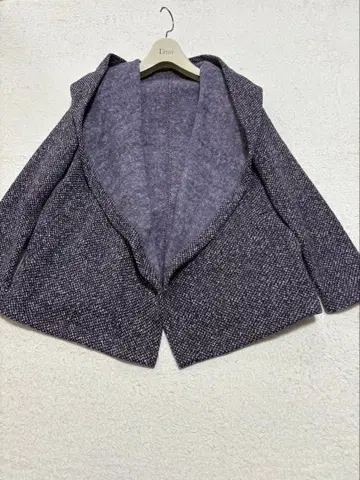 Do CLASSE 후드 부착 아우터 속기모 트위드 퍼플 9호