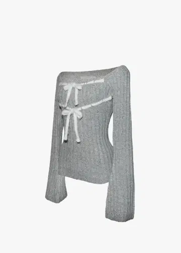 theredthread S rib knit tops ribbon