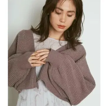 SNIDEL 숏 가디건 브라운