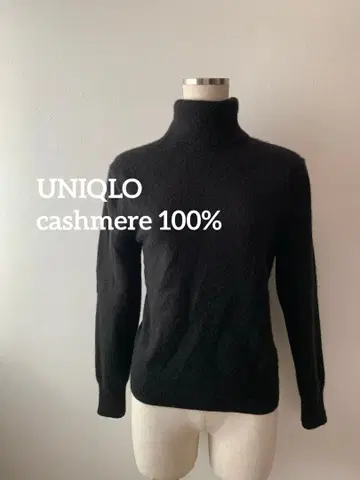 유니클로 ] 캐시미어 100% 블랙 터틀넥 사이즈 M